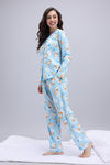 Zivame Winnie the Pooh Knit Cotton Pyjama Set - Crystal Blue — thumbnail 3